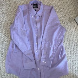 Men's Stafford Oxford lavender button down dress shirt.